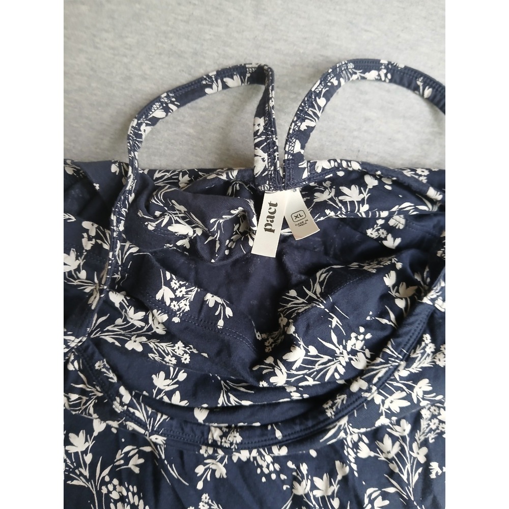 Pact Fit & Flare Navy and White Floral Spaghetti-Strap Midi Dress - Picture 7 of 14